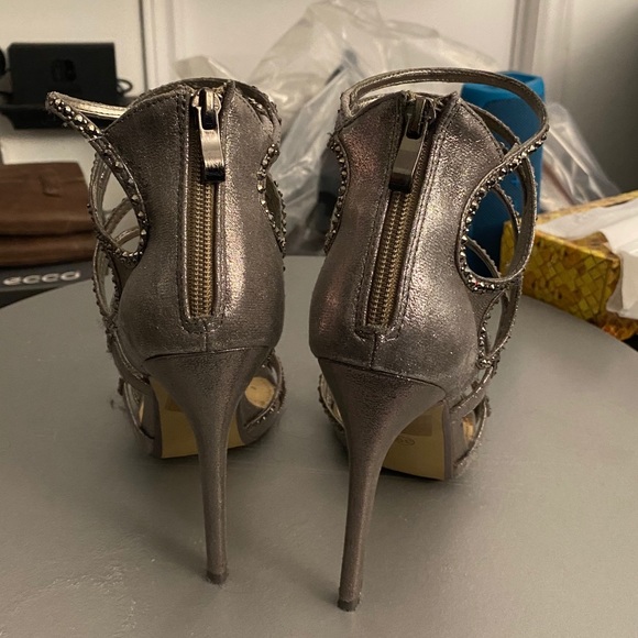 Glitzy Zip Back Cage Heels - Picture 3 of 4